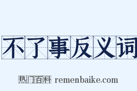 不了事反义词是什么意思的图片